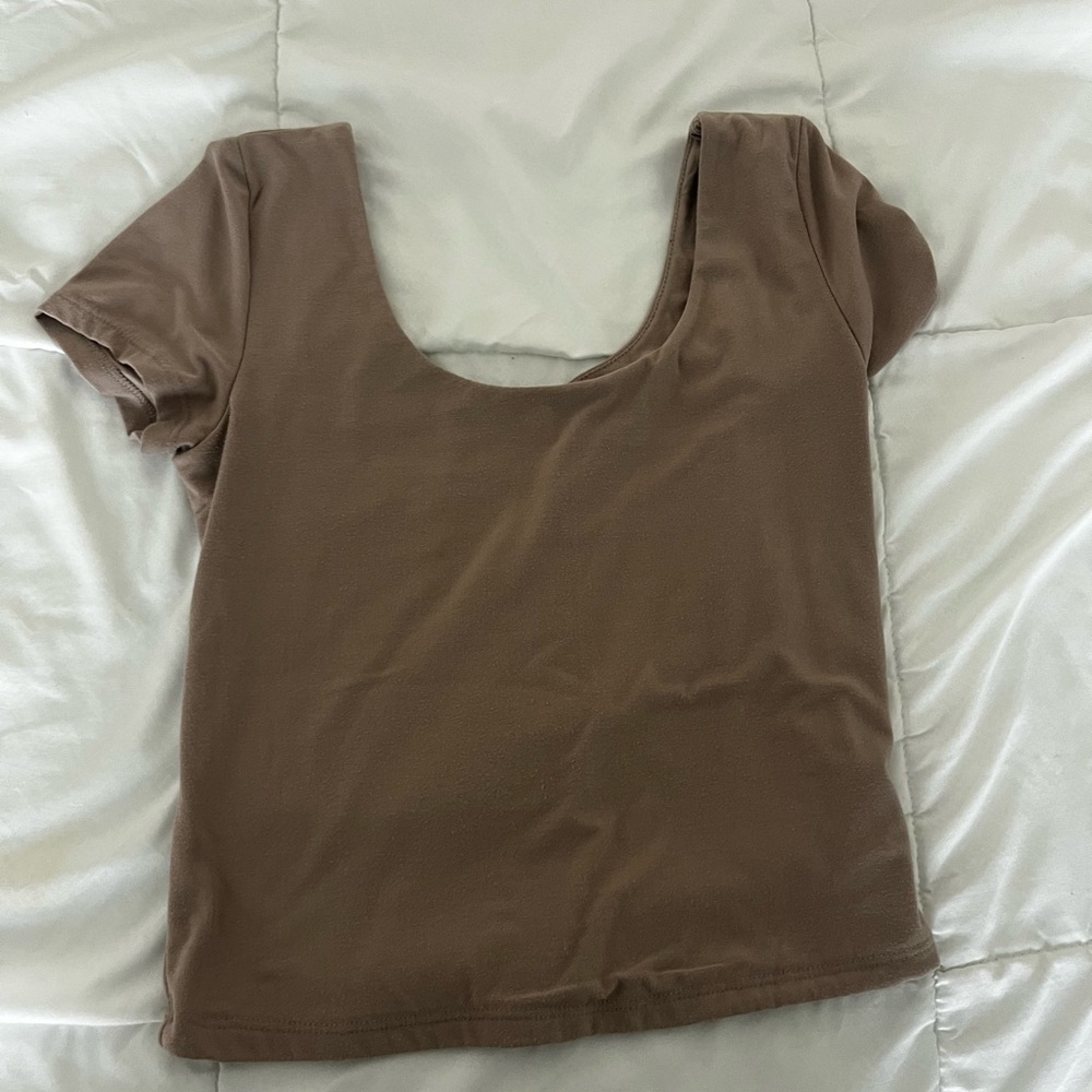 Pink Rose Brown Crop Top